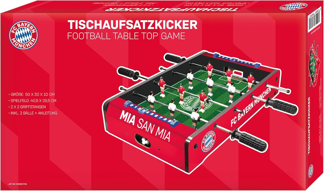 FC Bayern München Tischkicker Kinder - Offizieller Tischaufsatzkicker, kompakter und Leichter Mini-K