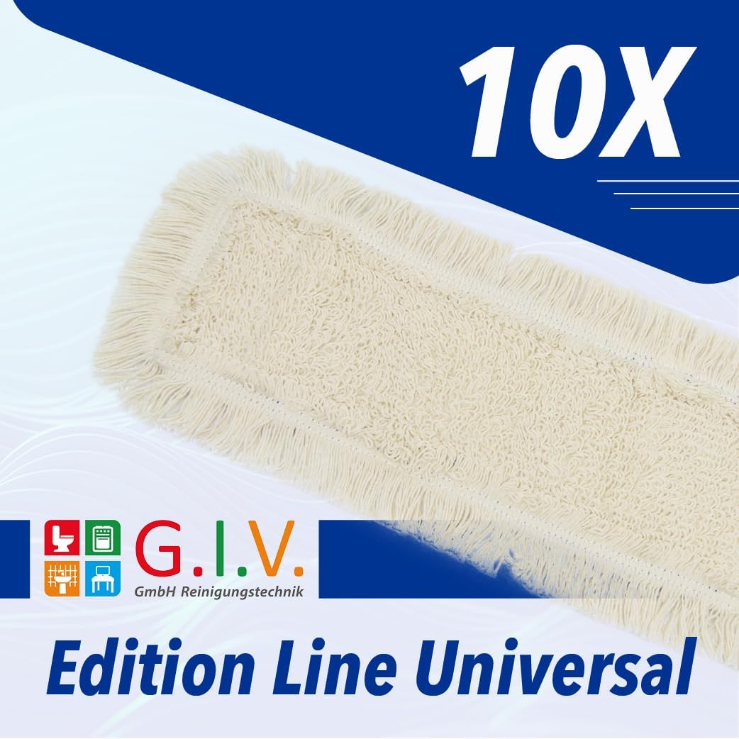 Baumwollmopp Wischbezug 50cm, weiss - Ersatzbezug für Bodenwischer - Wischmopp Bezug für alle gängig