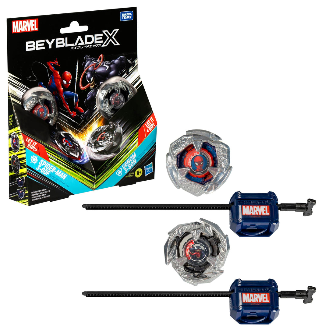 Beyblade X Marvel Collab Spider-Man 3-60F vs. Venom 3-80N Multipack Set SPIDERMAN VS VENOM MULTIPACK