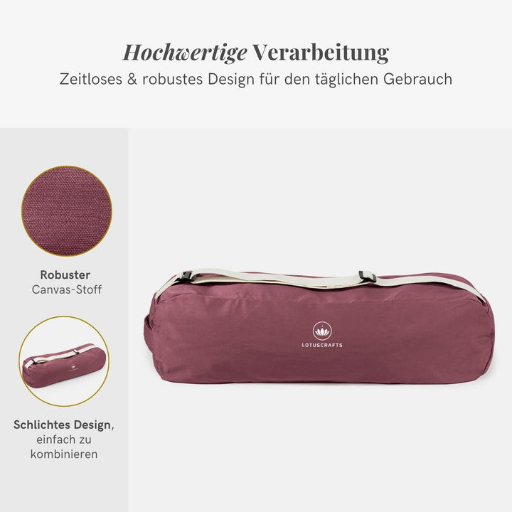 Lotuscrafts® Yogatasche PUNE aus Bio-Baumwolle, Fair & Ökologisch hergestellt, Ideale Yogatasche für