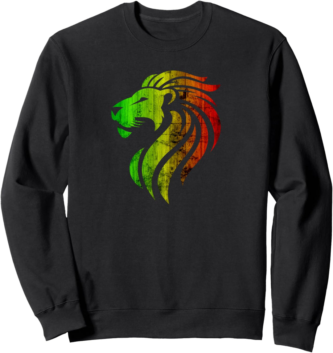 Rasta Lion Distressed, Jamaican Pride Sweatshirt