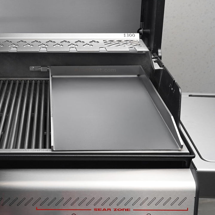 Grillrost.com Das Original Edelstahl Grillplatte | Plancha 44,3x26cm - passend für Weber Spirit | 4m