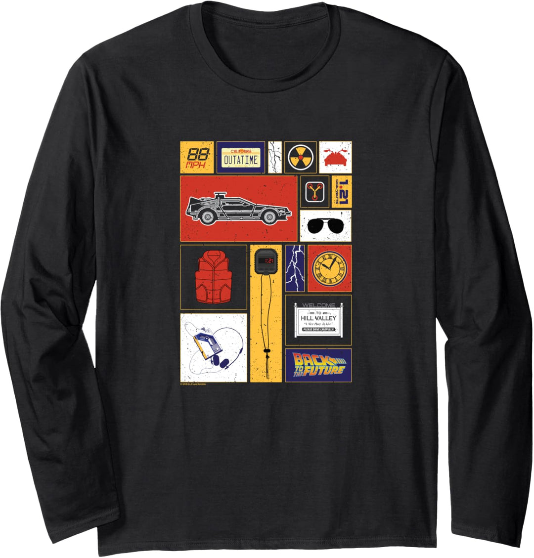 Back To The Future 35th Anniversary Icon Panels Langarmshirt