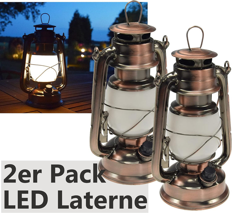 ChiliTec LED Camping Laterne Campinglampe 23cm Dimmbar Batterie 4x AA Mignon Retro Gartenlaterne mit