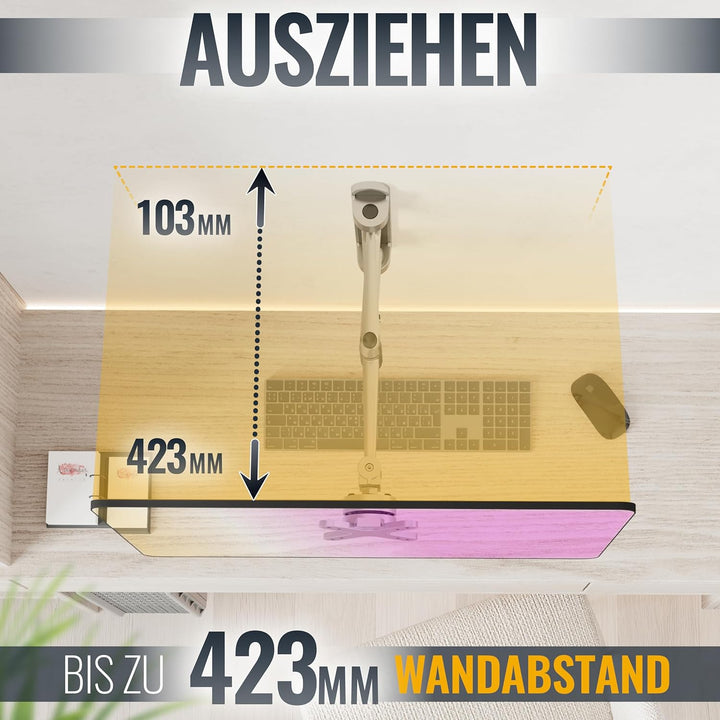 RICOO TÜV geprüfte PC Monitor Wandhalterung Schwenkbar Neigbar Universal für Bildschirm 13-19-24-27-