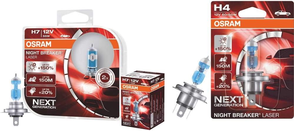 OSRAM NIGHT BREAKER LASER H8, +150% mehr Helligkeit, Halogen-Scheinwerferlampe, 64212NL-HCB, 12V PKW