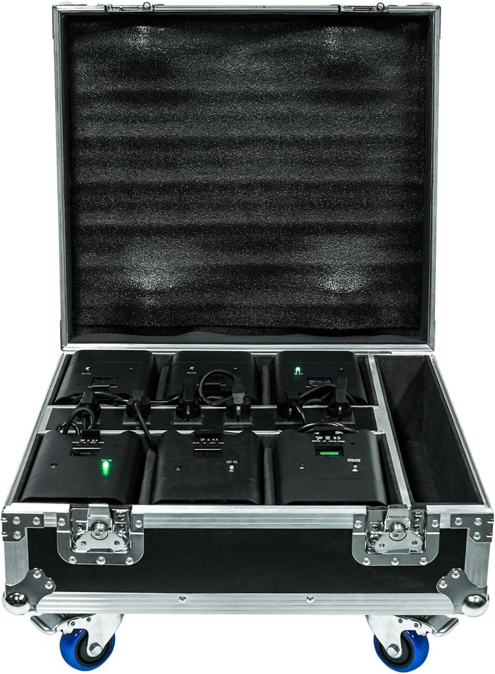 PUZILOZA Flightcase - Tragbarer Koffer Transportkoffer Transportboxen für 6PCS 108W APP Akku LED par