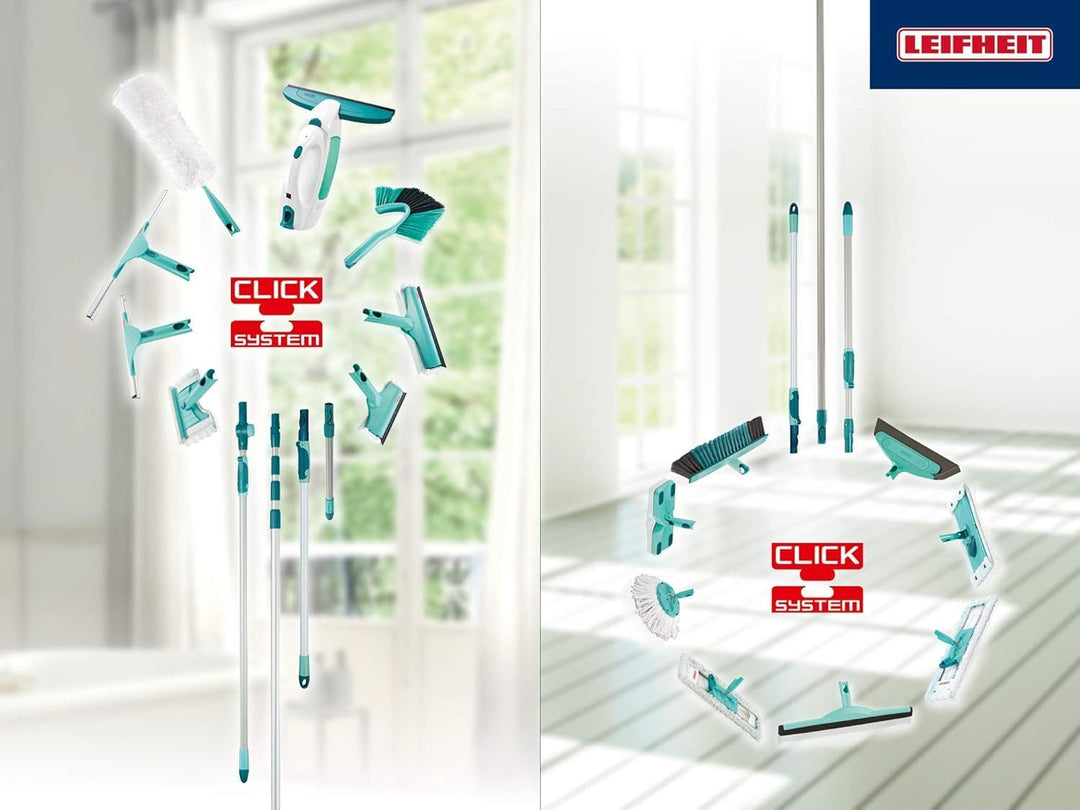 Leifheit Bodenwischer Clean & Away mit Click System zur Trockenreinigung mit Staubtüchern, Wischmopp