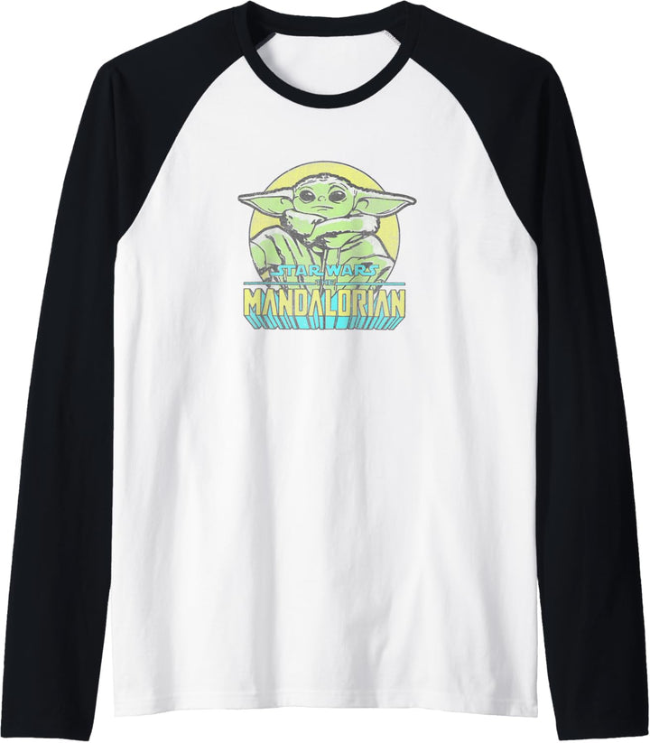 Star Wars: The Mandalorian The Child Pastel Portrait Logo Raglan