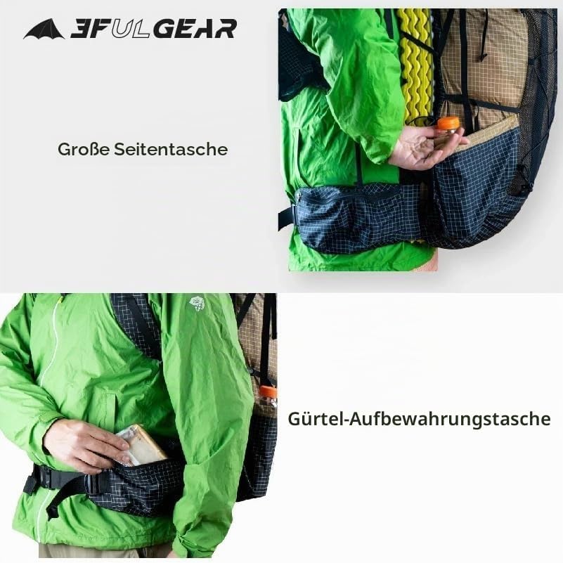 3F UL GEAR QiDian Pro UL 46+10L Rucksack Outdoor Klettern Tasche Camping Wandern Taschen UHMWPE Ultr