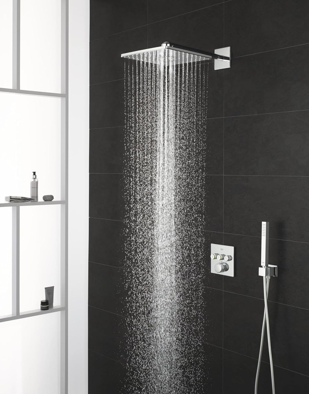 GROHE Rainshower SmartActive 310 Cube - Kopfbrause (mit 2 Strahlarten, für Wandmontage, Antikalk-Sys