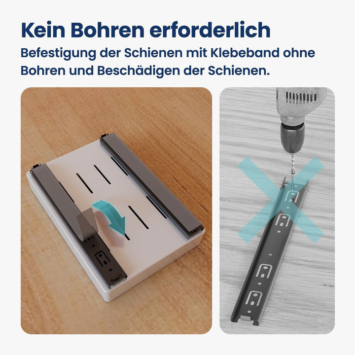 Heikoeco® Organizer Schublade, Teleskopschublade, Schrank Organizer, Hochwertige Auszugsführungen, a