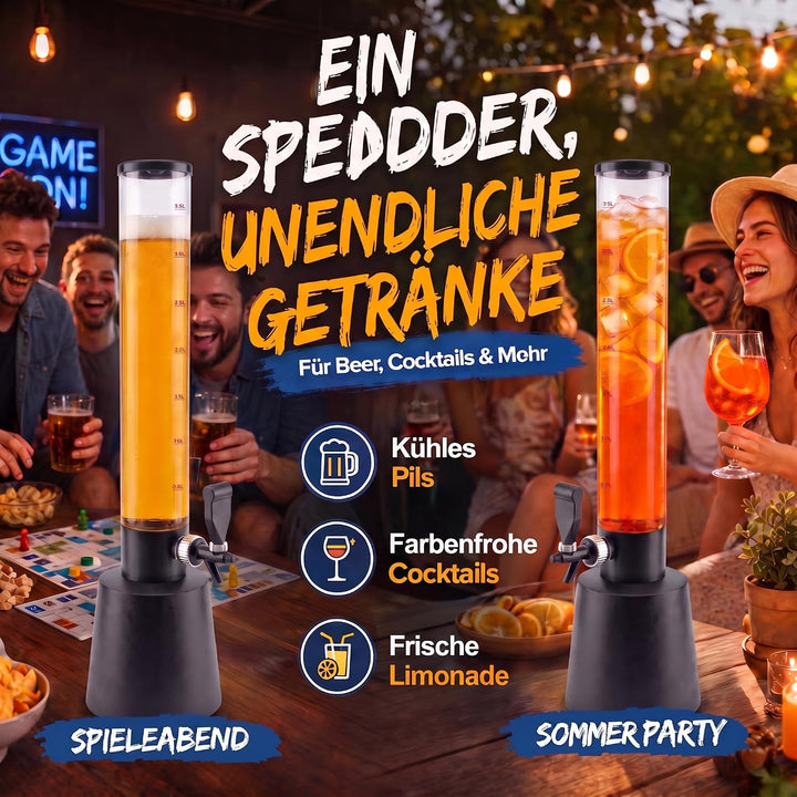 Bierzapfanlage &amp; Biersäule 3,5L – Premium Getränkespender &amp; Bierturm für Partys – Getränkesäule, Zap