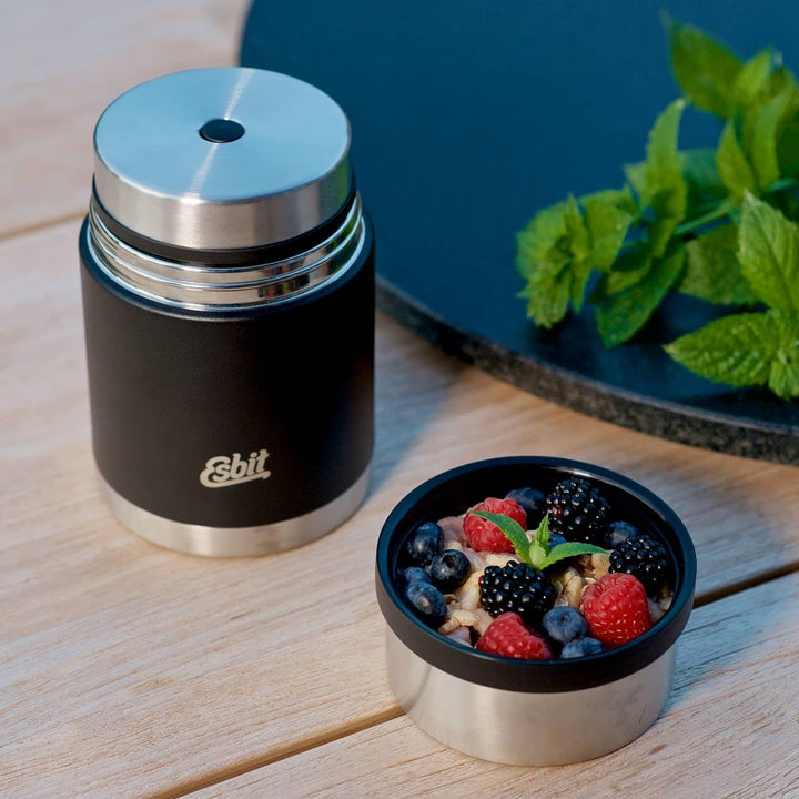 Esbit Thermobehälter Sculptor für Essen - Warmhaltebehälter 750 ml in Schwarz - aus Edelstahl für wa