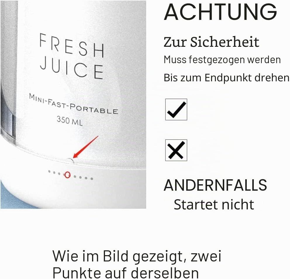 Fresh Juice tragbarer Mixer to go, für Smoothie, persönlicher Mixer, kabelloser Obst-Mixer, wiederau