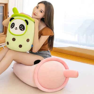 Uposao Bubble Tea Plüschtier Boba Kuscheltier, 50CM Cartoon Plüsch Puppen Lustiges Plüschkissen Milc