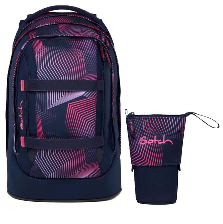 Satch Pack Schulrucksack Set 2tlg. inkl. Pencil Slider (Seismic Pink), Seismic Pink