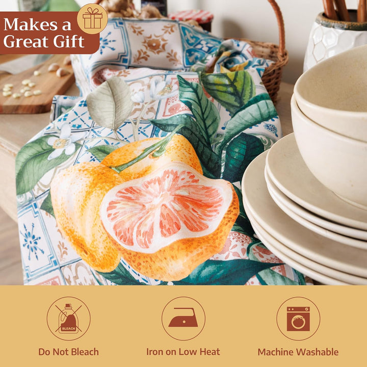 Maison d' Hermine Agrume 100% Baumwolle Set mit 4 Tischsets für den Esstisch | Küche | Hochzeit | Al