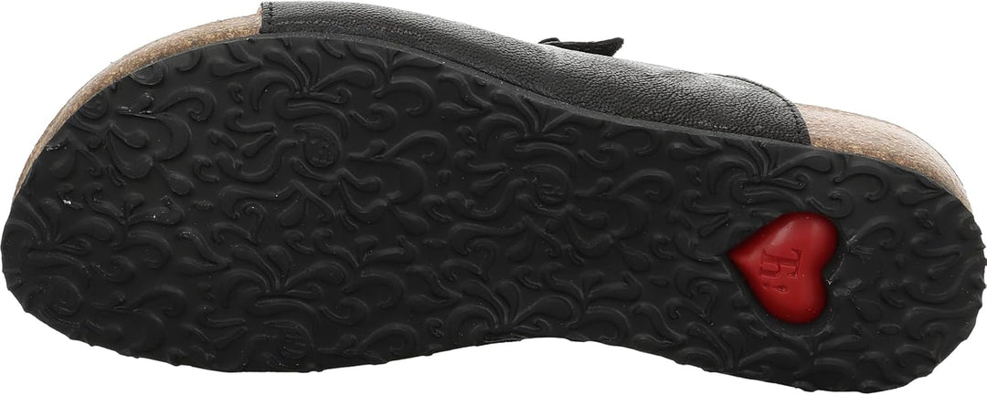 Think! Damen Julia Chromfrei Gegerbte Nachhaltige Zehentrenner 39 EU 0000 Schwarz, 39 EU 0000 Schwar