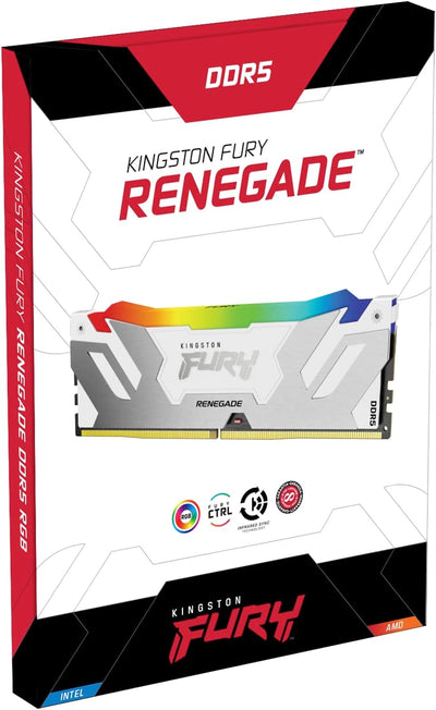 Kingston Fury Renegade RGB Weiss XMP 16GB 7200MT/s DDR5 CL38 DIMM Desktop Gaming Speicher Einzelnes