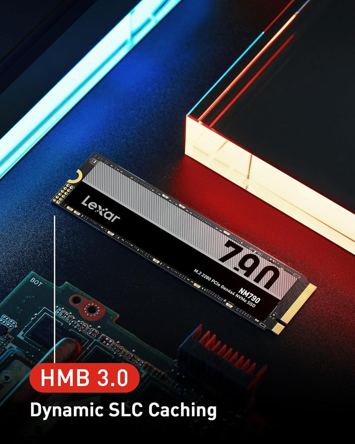 Lexar NM790 1TB Interne SSD, M.2 2280 PCIe Gen4x4 NVMe 1.4 , Bis zu 7400MB/s Lesen, 6500MB/s Schreib