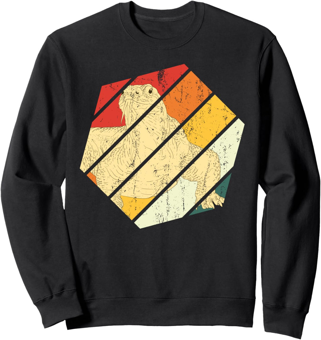 Tropische Echse Indonesien Waran Reptil Retro Komodowaran Sweatshirt