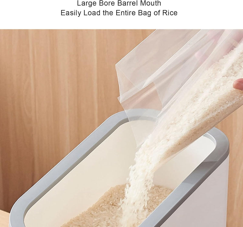 Reisspender mit Messbecher, Lebensmittelbehälter mit Grossem Fassungsvermögen und Deckel, Versiegelt