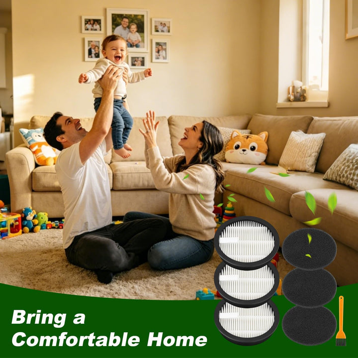 Filter Zubehör für HOMPANY SmartVac 11 Akku Staubsauger, 3 HEPA Filter, 3 Schaumfilter, Waschbare Fi