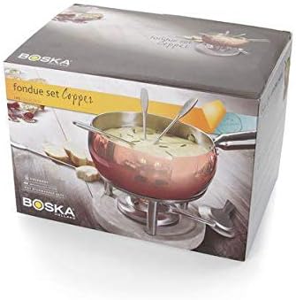 Boska Fondue-Set Kupfer - 1,7 L - geeignet für Käsefondue Kupfer mit Betonsockel, Kupfer mit Betonso