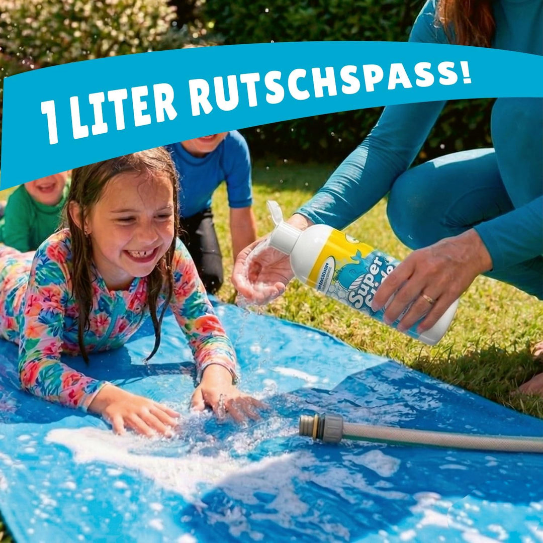 Original Cup Slipn'Slide 20 Meter XXL Pack | 2 Wasserrutschmatte 10 Meter + 2 Bodyboards + 1 Liter e
