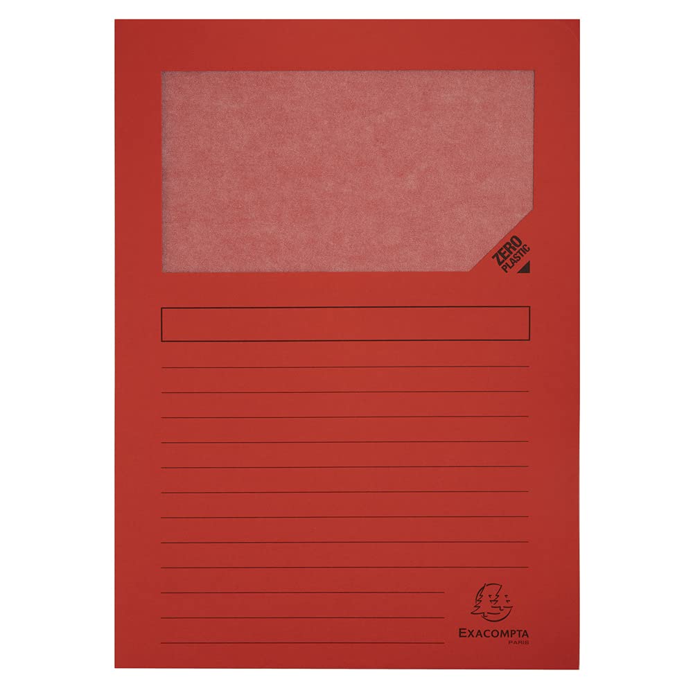 Exacompta 50105E Packung mit 100 Fenstermappen Forever, 120 g/m² Recycling Papier, 22 x 31cm für DIN