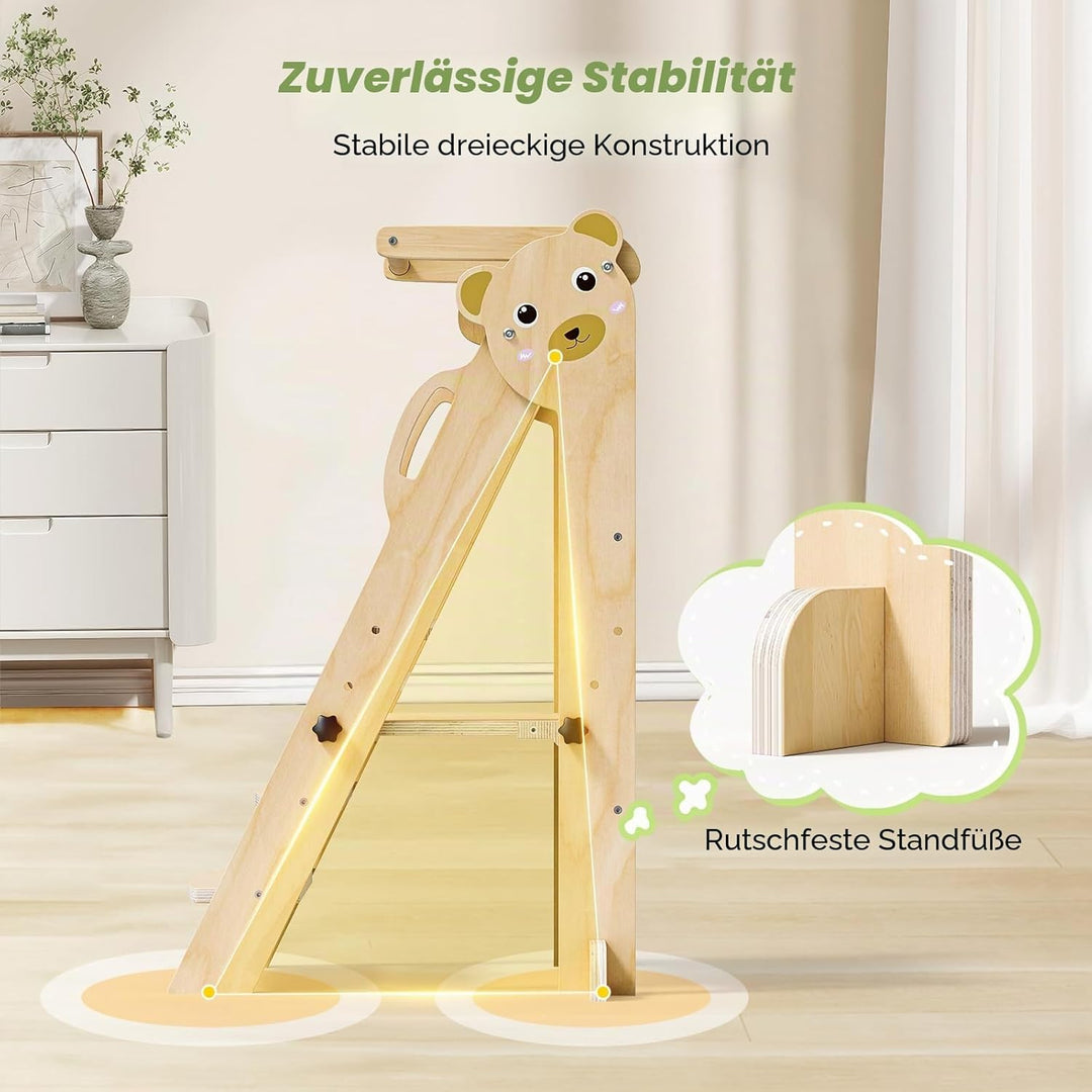 Lernturm ab 1 Jahr,Lernturm klappbar Montessori Learning Tower Holzfarbe,Lernturm Für Kinder, für Kü