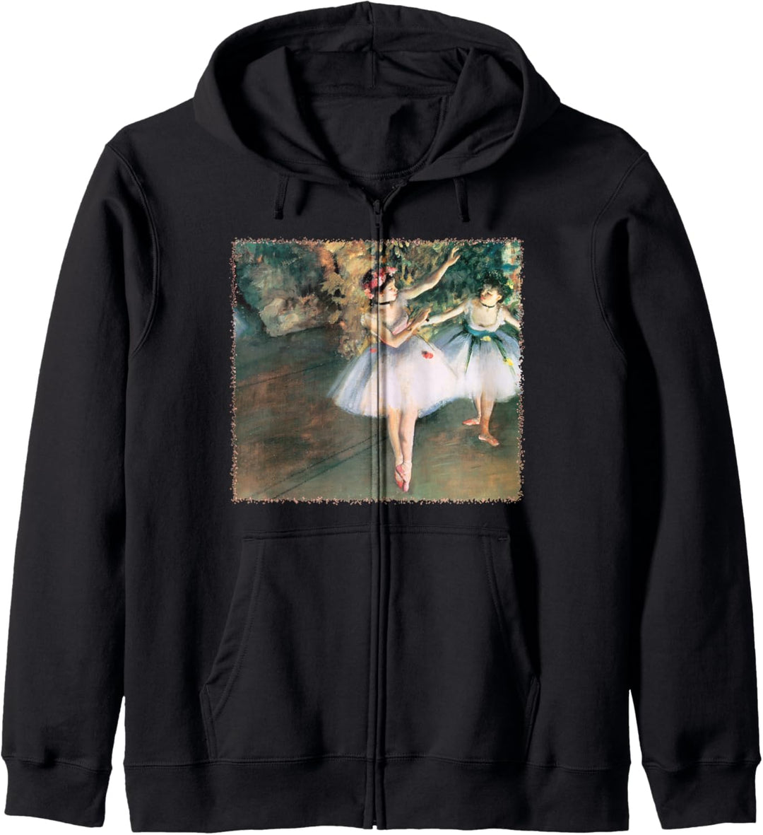 Zwei Tänzer auf einer Bühne von Edgar Degas, Ballettkunst Kapuzenjacke