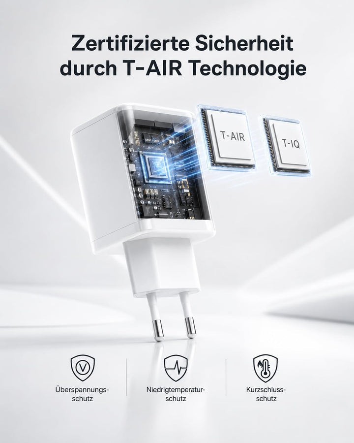 USB C Ladegerät 4-Port Schnellladegerät, 60W Mehrfach USBC Stecker Fast Charger Adapter USB C Netzte