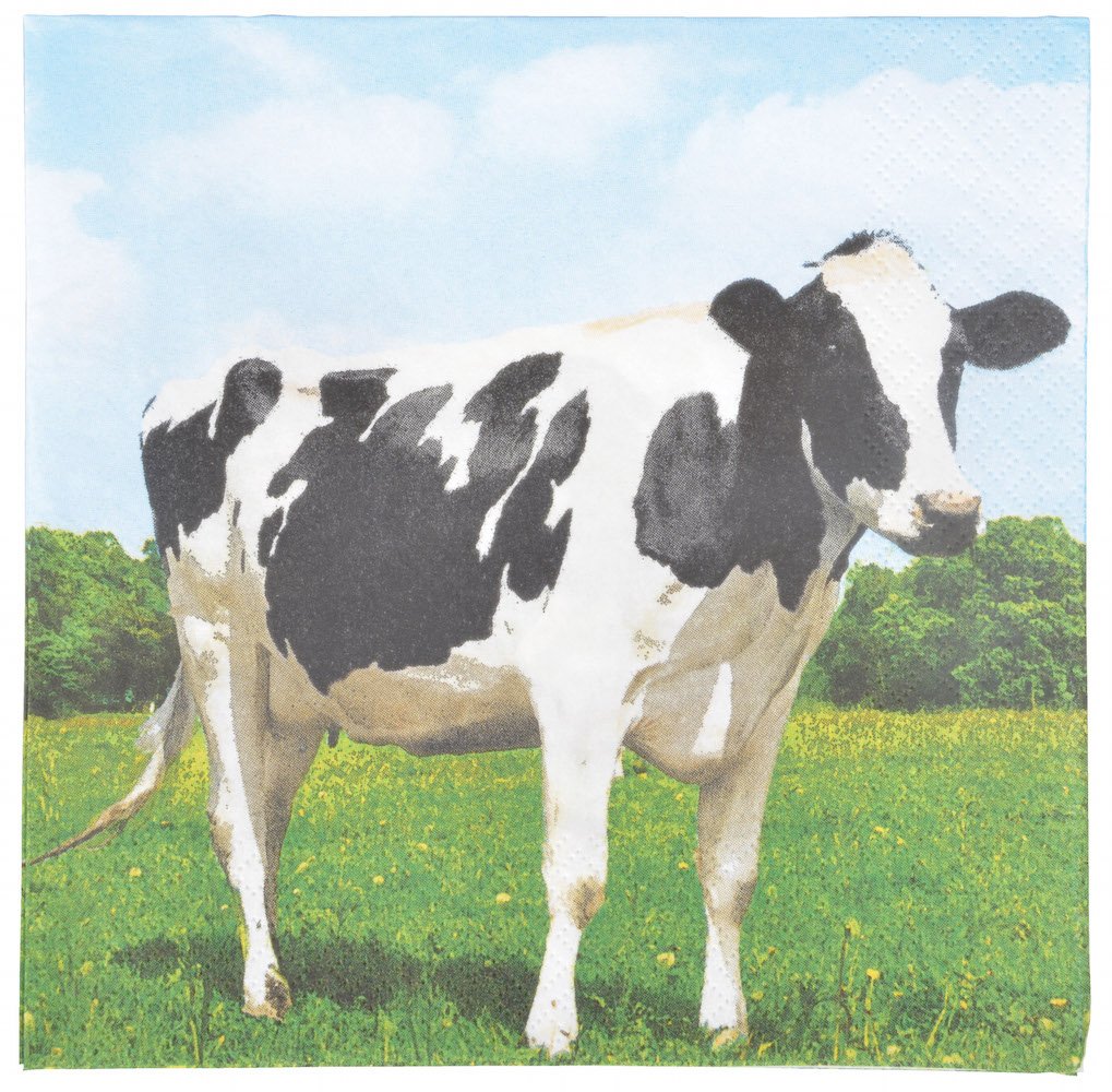 Esschert Design TP182 Papierservietten, Kuh, 33 x 33 x 0,1 cm, Weiss