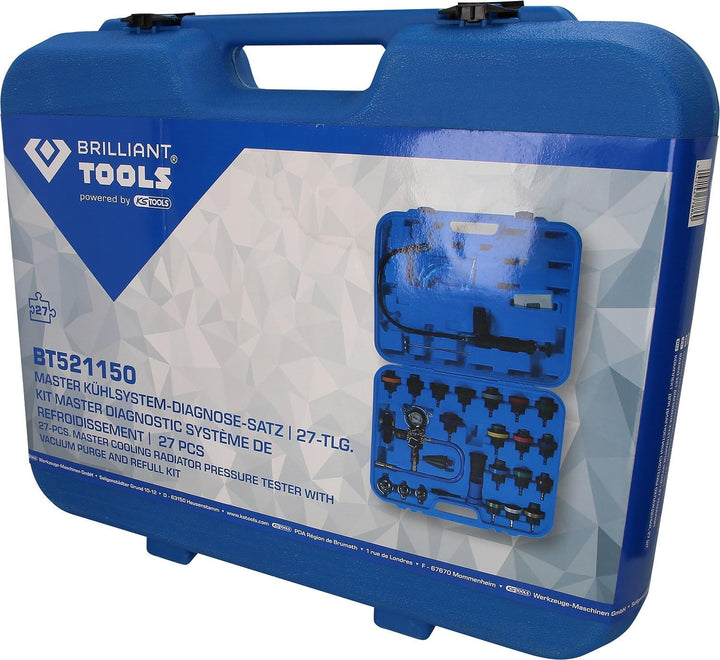 BRILLIANT TOOLS BT521150 Master Kühlsystem-Diagnose-Satz, 28-tlg [Powered by KS TOOLS]