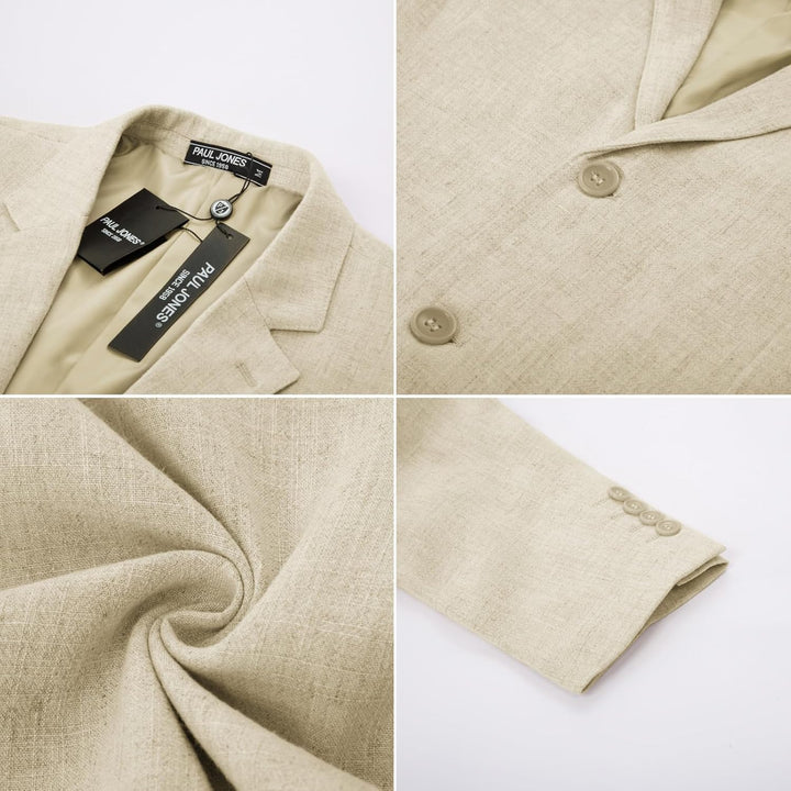 PJ PAUL JONES Herren Casual Slim Fit Leinen Jacke Leichtgewicht 2 Knopf Blazer Sporty Slim fit Leisu