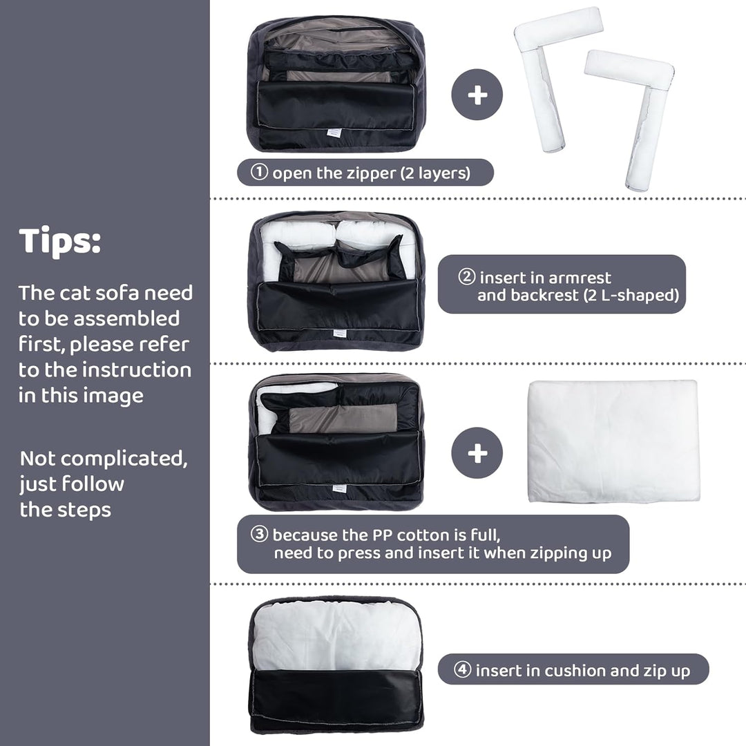 Hollypet Katzenbett Kleines Hundebett, Flauschiges Plüsch Katzensofa für Katzen und Welpen, Weiches