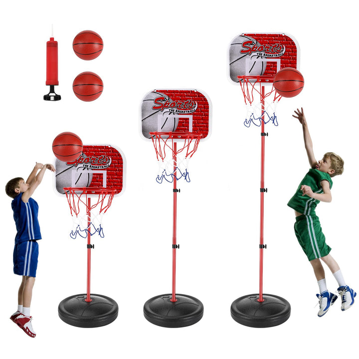 vvhippo Basketballkorb Kinder, Basketballkorb Outdoor mit 2 Basketbälle und eine Pumpe, Höhenverstel