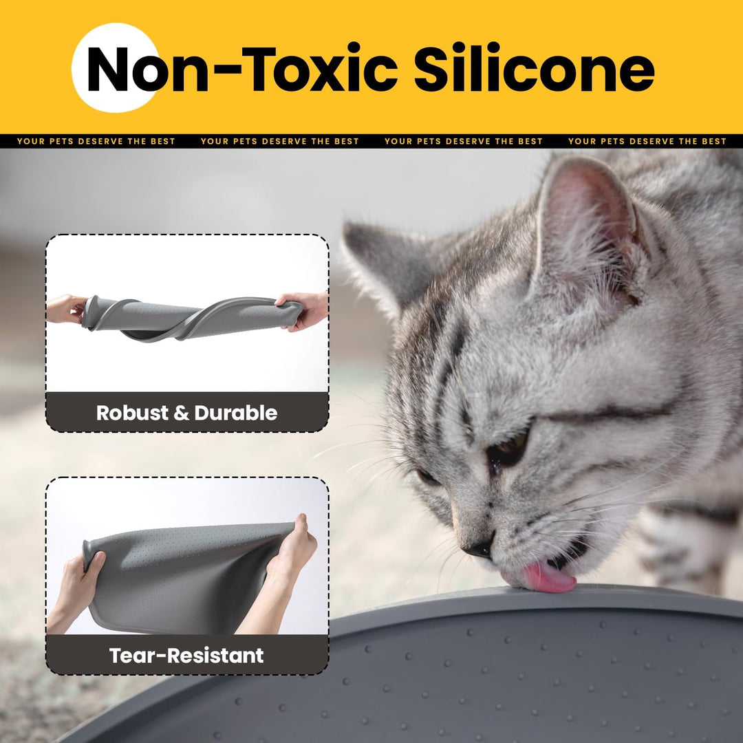 Conlun Napfunterlage Hund,1,2cm Hohe Ränder Futtermatte Katzen zur Vermeidung von Verschüttungen,BPA