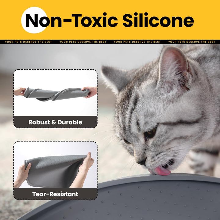 Conlun Napfunterlage Hund,1,2cm Hohe Ränder Futtermatte Katzen zur Vermeidung von Verschüttungen,BPA