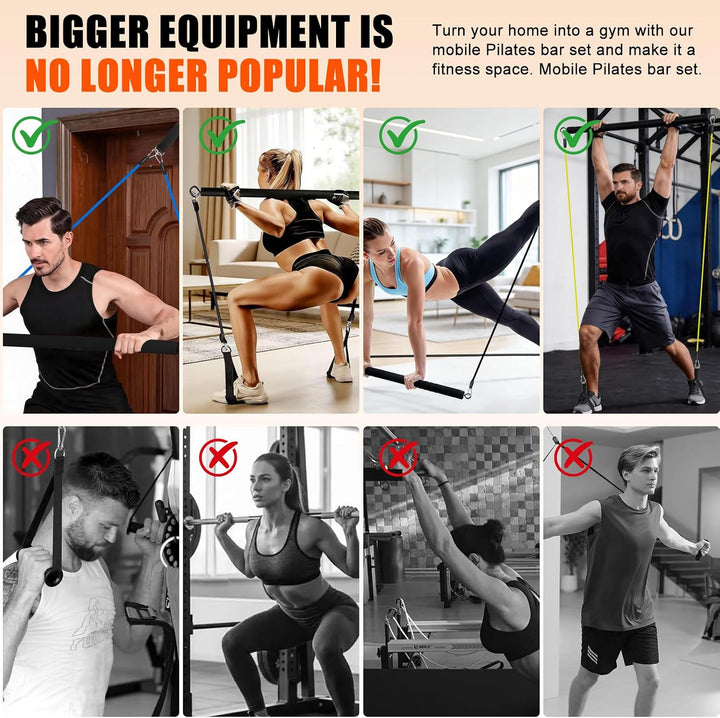 Fitnessbänder Pilates Bar Set, Fitnessgeräte für Zuhause