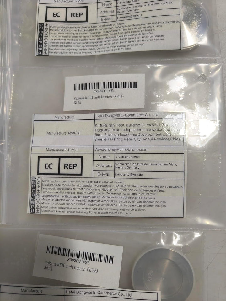 EASTVAC 2 Stück KF25 Aluminium-Vakuumklemme + KF Edelstahl-Zentrierring mit O-Ring, KF25