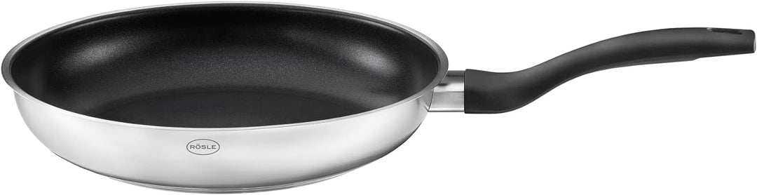 RÖSLE Pfannen-Set Basic Line Ø 20 cm, 24 cm mit Antihaftversiegelung ProPlex, Edelstahl 18/10, silbe