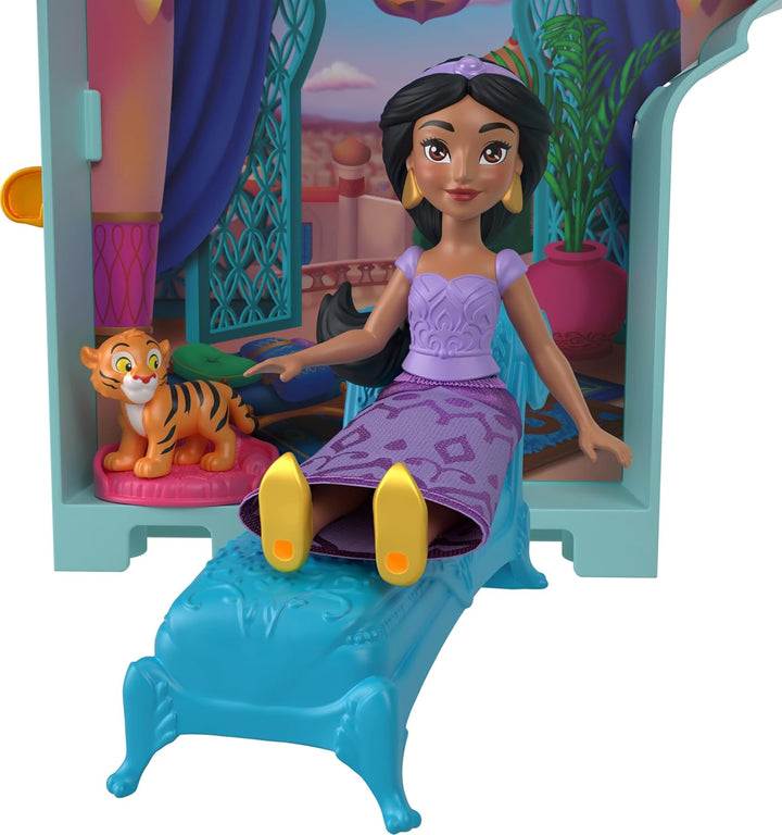 Mattel Disney Prinzessin Jasmins Stapelschloss Puppenhaus-Spielset mit kleiner Puppe, 2 Freunden und