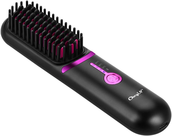 CkeyiN Pro Glättbürste Kabellos, 5200mAh Haarglätter Bürste Kabellose Glättbürste, Mini Glättungsbür