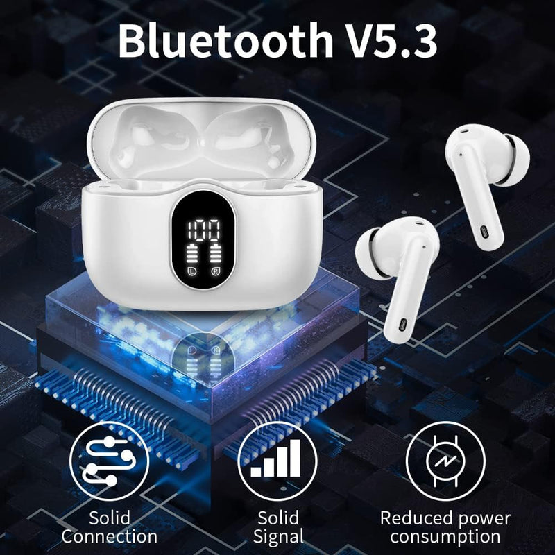 Bluetooth Kopfhörer, Kopfhörer Kabellos Bluetooth 5.3 In Ear Kopfhörer mit 4 Mikrofon, Kabellose Kop