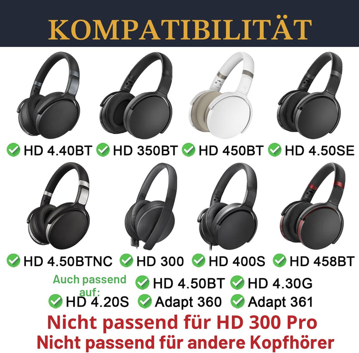 SOULWIT Kühlgel Ersatz Ersatzpolster Ohrpolster für Sennheiser HD 4.50BT/HD 4.50BTNC/HD4.50SE/HD4.40