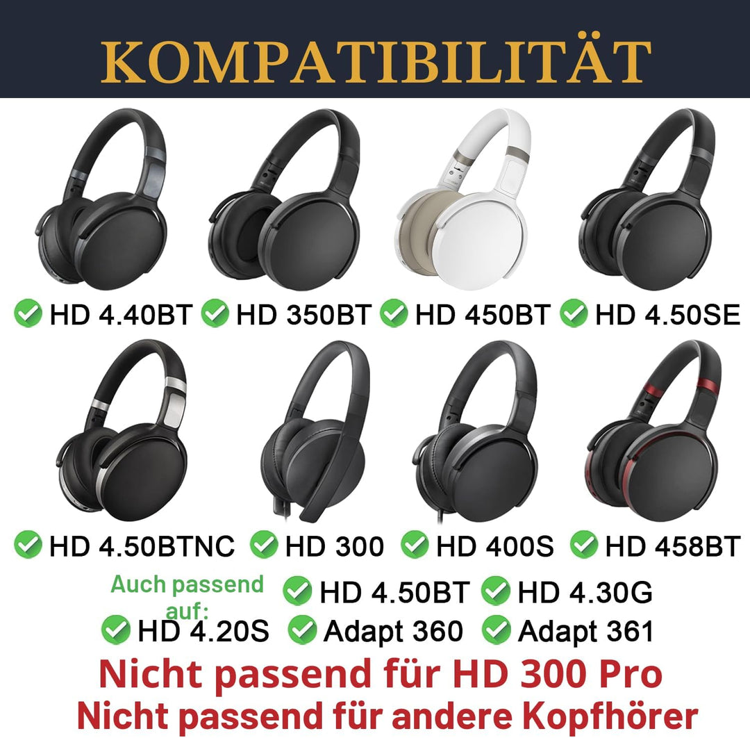 SOULWIT Kühlgel Ersatz Ersatzpolster Ohrpolster für Sennheiser HD 4.50BT/HD 4.50BTNC/HD4.50SE/HD4.40