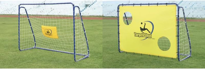 Zonex Fussballtor mit Torwand – EIN Stück Target mobiles Tor, 213 x 152 x 76 cm, Metall, aus 3,8 cm